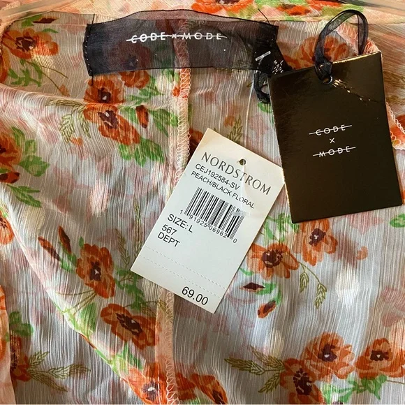 CODE X MODE Long Floral Kimono, Robe Jacket - L - Picture 6 of 6